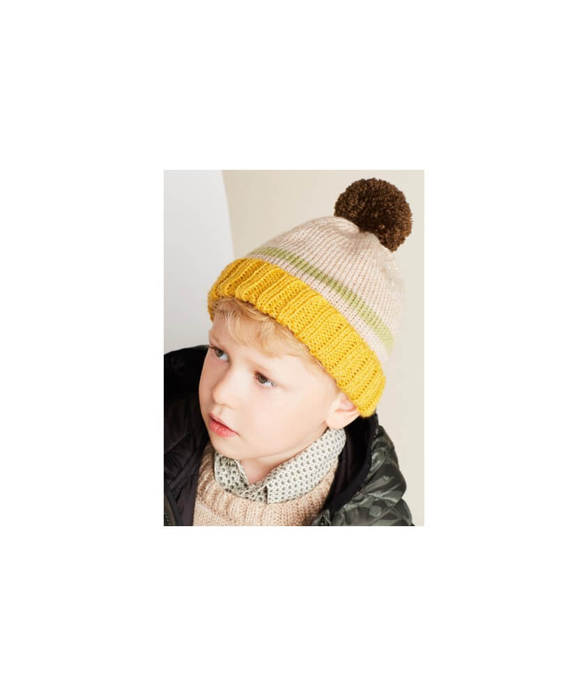 Bonnet enfant coloré à pompon - Bergère de France