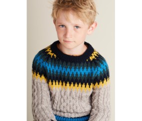 Pull enfant jacquard et torsades - Bergère de France