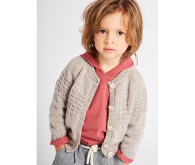 Gilet bébé raglan col rond Titane - Bergère de France