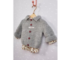 Gilet bébé empiècement point mousse - Bergère de France