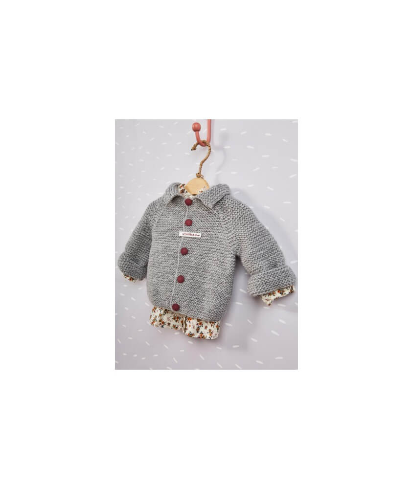 Gilet bébé empiècement point mousse - Bergère de France