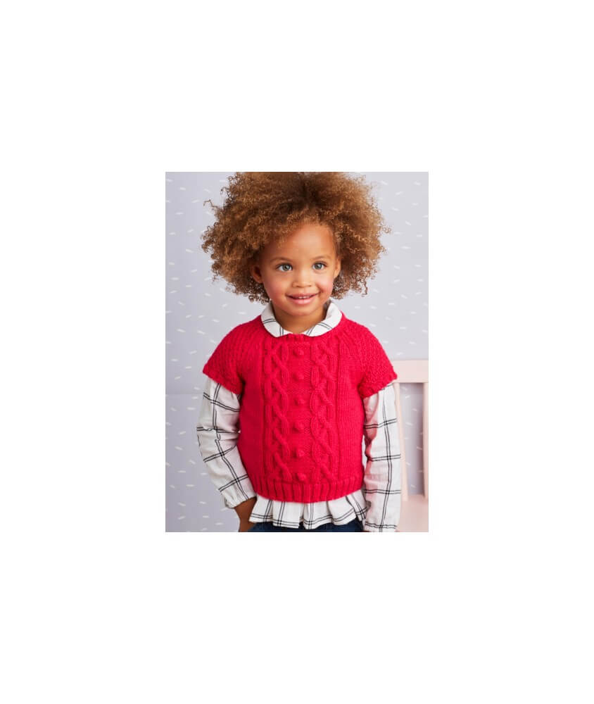 Pull enfant torsades manches courtes Pétunia - Bergère de France