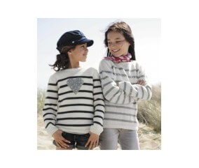 Pull rayé enfant gris clair - Bergère de France