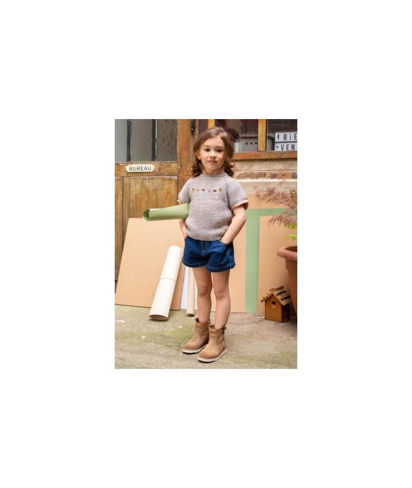 Pull enfant raglan manches courtes Titane - Bergère de France