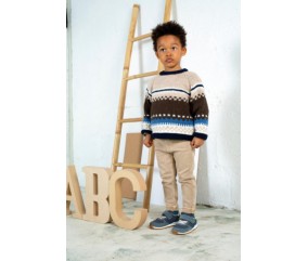 Pull enfant raglan jacquard - Bergère de France