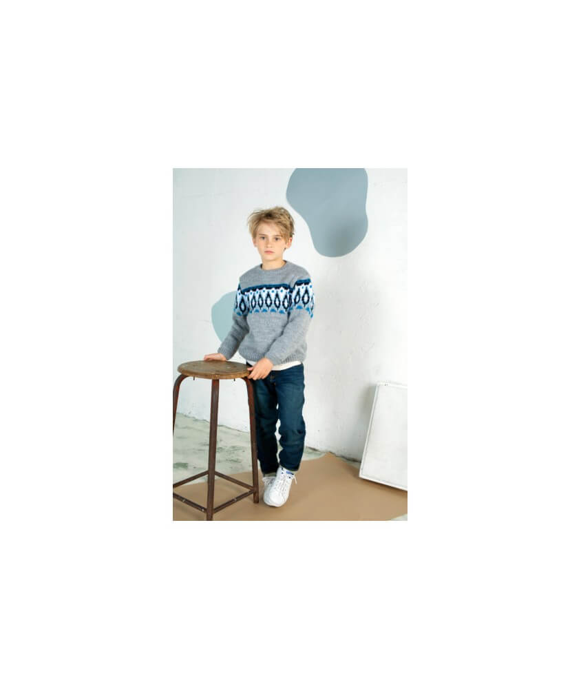 Pull enfant jacquard col rond - Bergère de France