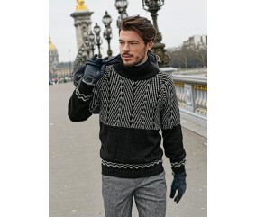 Pull homme col roulé Birame - Patron tricot Bergère de France