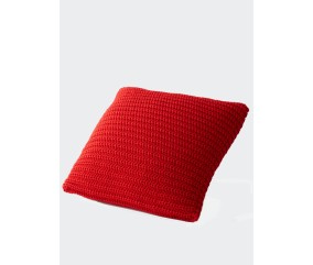 Coussin rouge Bopha - Patron déco tricot Bergère de France