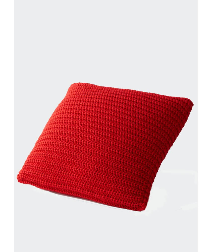 Coussin rouge Bopha - Patron déco tricot Bergère de France