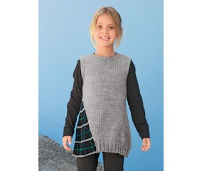 Tunique empiècement Bénédicte enfant - Patron tricot Bergère de France