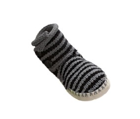 Chaussons rayés gris Bruna - Patron tricot Bergère de France