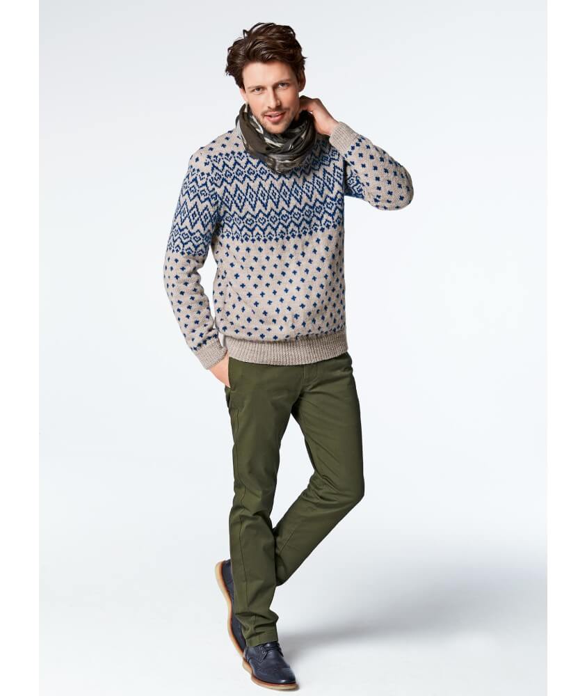 Pull homme jacquard Brieux - Patron tricot Bergère de France