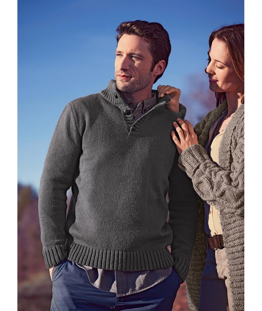 Pull homme col camionneur Barnade - Patron tricot Bergère de France