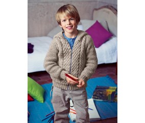 Blouson zippé à torsades Bastien enfant - Patron tricot Bergère de France