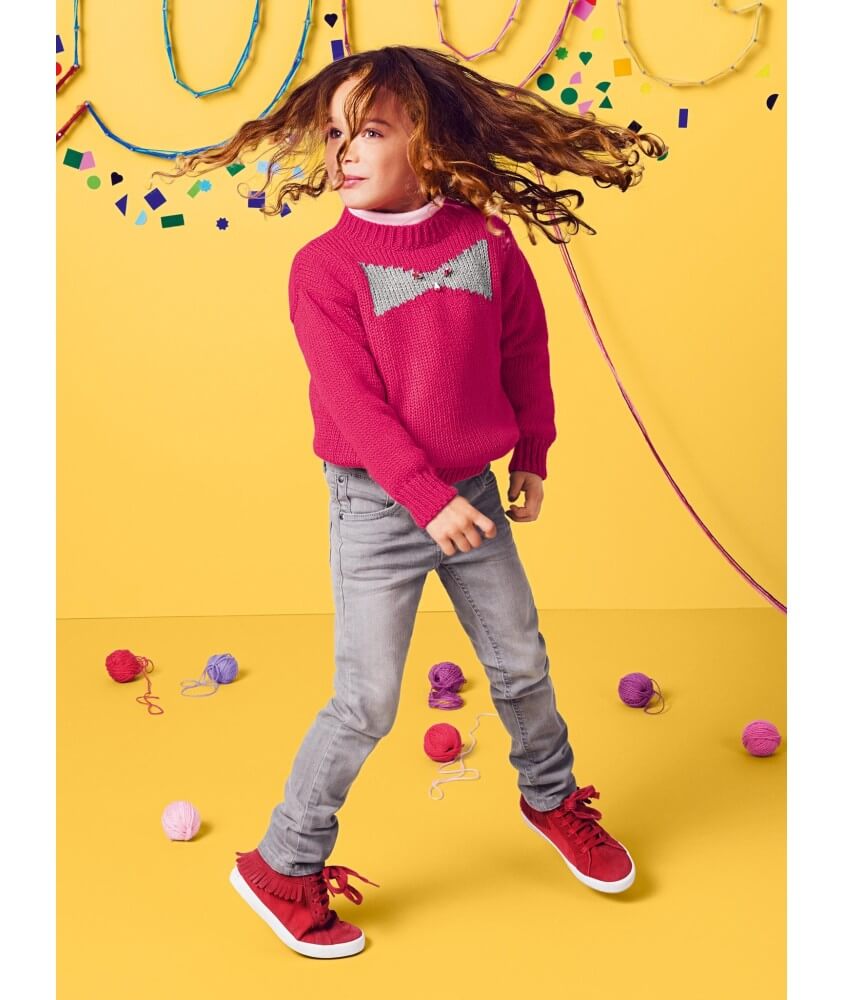 Pull col rond Brune enfant - Patron tricot Bergère de France
