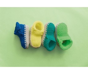 Chaussons pantoufle enfant Badice - Patron tricot Bergère de France
