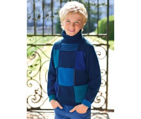 Pull col roulé Bayram enfant - Patron tricot Bergère de France