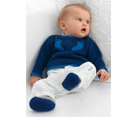 Brassière et chaussons Benito bébé - Patron tricot Bergère de France
