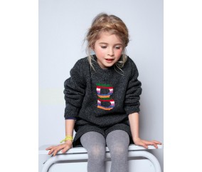Pull Bessy enfant à poche multicolore - Patron tricot Bergère de France