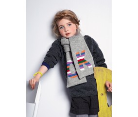 Écharpe Beila enfant multicolore - Patron tricot Bergère de France