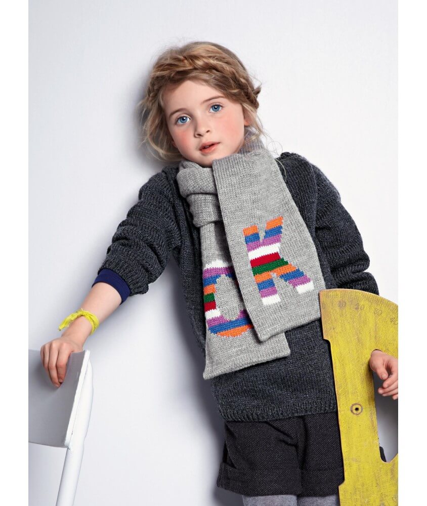 Écharpe Beila enfant multicolore - Patron tricot Bergère de France