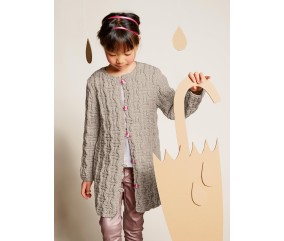 Veste longue Maria enfant - Patron tricot Bergère de France