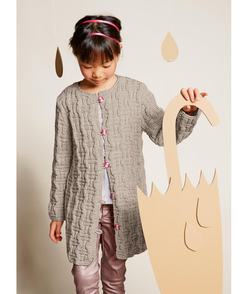 Veste longue Maria enfant - Patron tricot Bergère de France