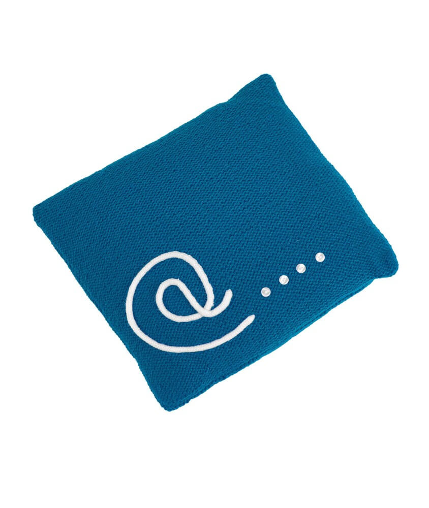 Coussin bleu Baha - Patron déco tricot Bergère de France