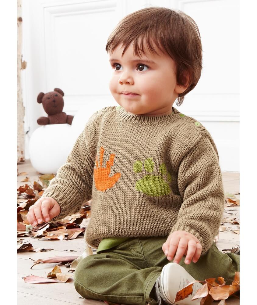 Pull col bateau Bianca bébé - Patron tricot Bergère de France