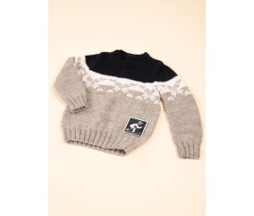Pull jacquard hiver Boniface enfant - Patron tricot Bergère de France