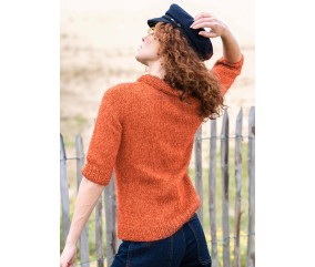 Pull jersey manches 3/4 Chiara femme - Patron tricot Bergère de France