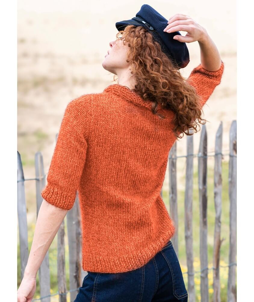 Pull jersey manches 3/4 Chiara femme - Patron tricot Bergère de France