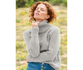 Pull jersey raglan col roulé Chloé femme - Patron tricot Bergère de France