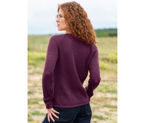 Pull jersey raglan col V Clara femme - Patron tricot Bergère de France