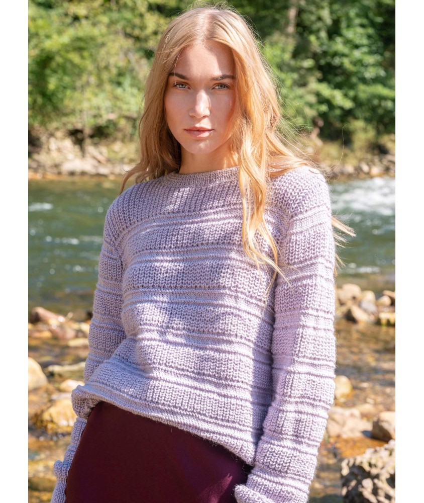 Pull épaule boutonnée Ingrid femme - Patron tricot Bergère de France