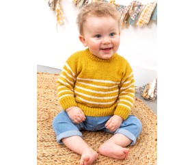 Pull rayé Innocent bébé - Patron tricot Bergère de France
