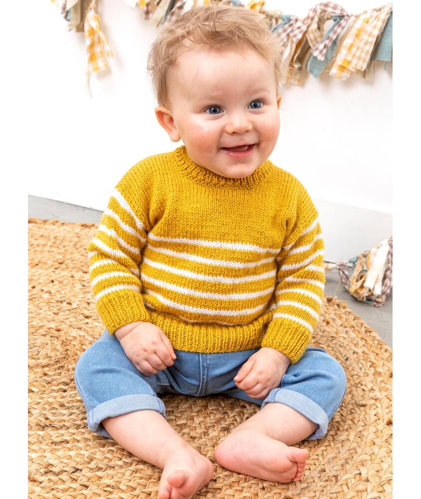 Pull rayé Innocent bébé - Patron tricot Bergère de France