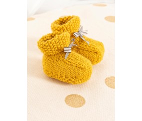 Chaussons revers point de riz Igor bébé - Patron tricot Bergère de France