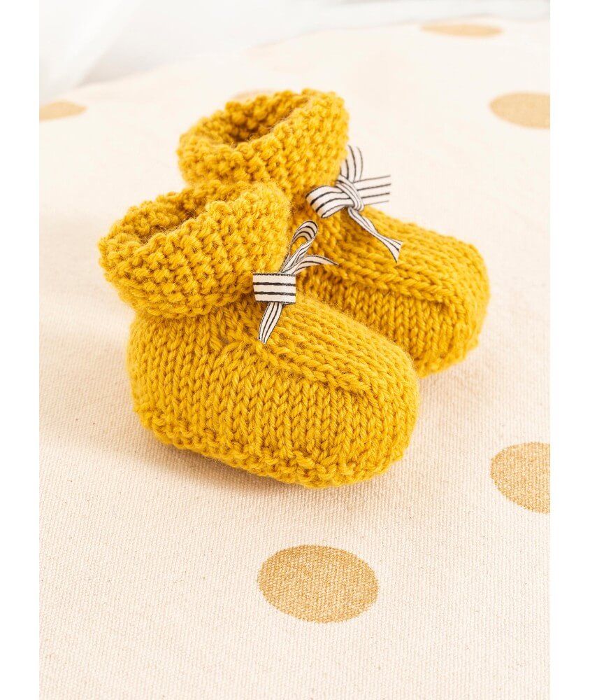 Chaussons revers point de riz Igor bébé - Patron tricot Bergère de France