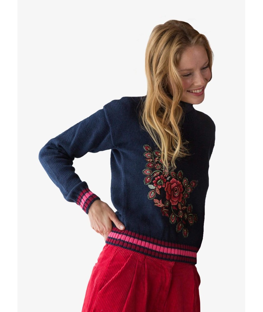 Pull fin col rond femme - Patron tricot Bergère de France