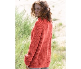 Pull raglan côtes anglaises Iris femme - Patron tricot Bergère de France