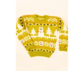 Pull jacquard bonhomme de neige Isidore enfant - Patron tricot Bergère de France