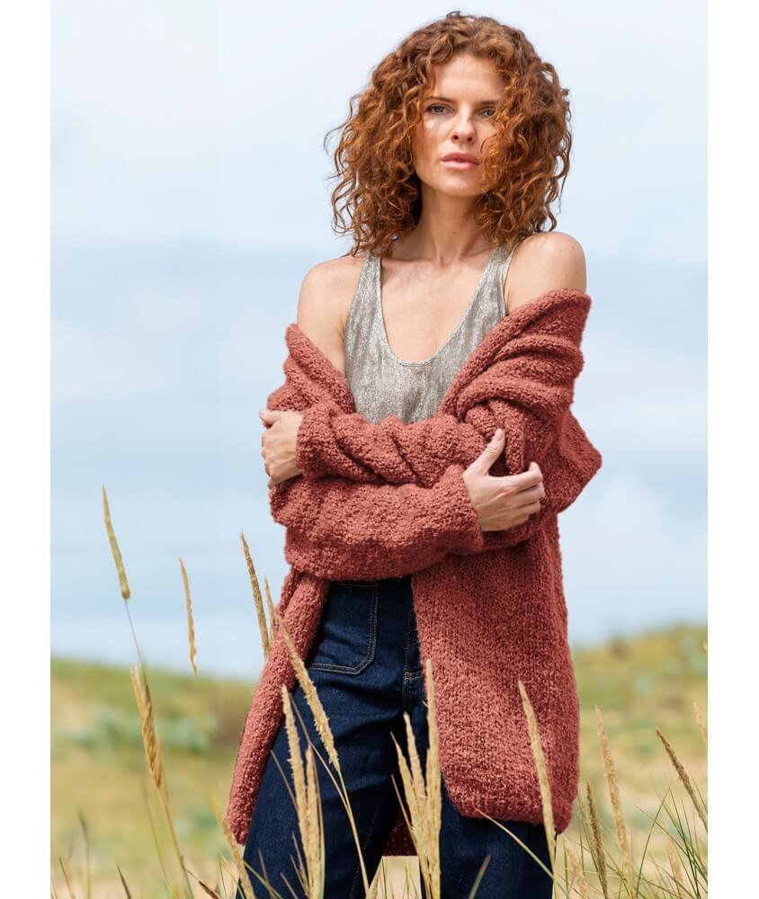 Veste col V jersey Sylvie femme - Patron tricot Bergère de France