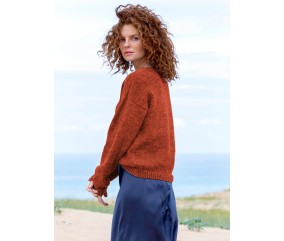 Pull jersey col rond manches droites Sidonie femme - Patron tricot Bergère de France