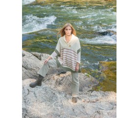 Poncho col châle Sarah femme - Patron tricot Bergère de France