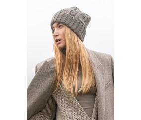 Bonnet large bord côtes Sara femme - Patron tricot Bergère de France