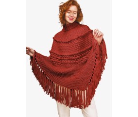 Poncho à torsades femme - Patron tricot Bergère de France