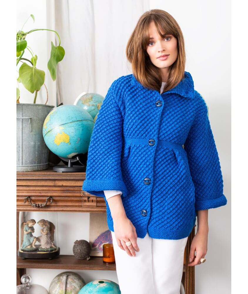 Veste manches kimono femme - Patron tricot Bergère de France