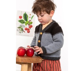 Gilet tricolore Stan enfant - Patron tricot Bergère de France