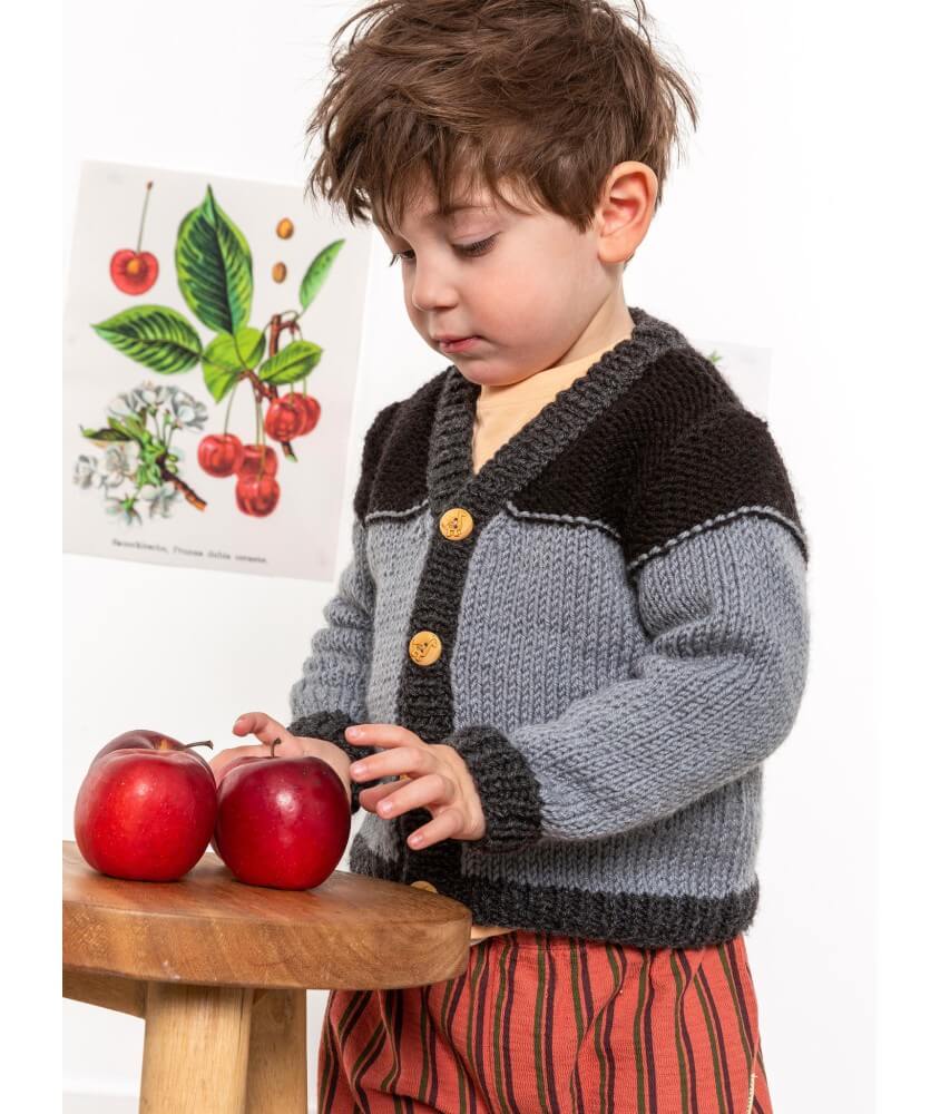 Gilet tricolore Stan enfant - Patron tricot Bergère de France